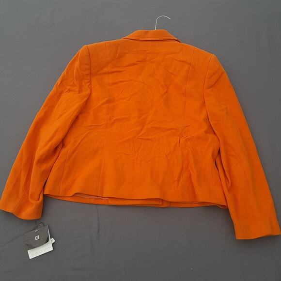 Valerie Stevens Coat Womens 14 Orange Wool Angora Button up Lined Outdoor EUC - Picture 7 of 9